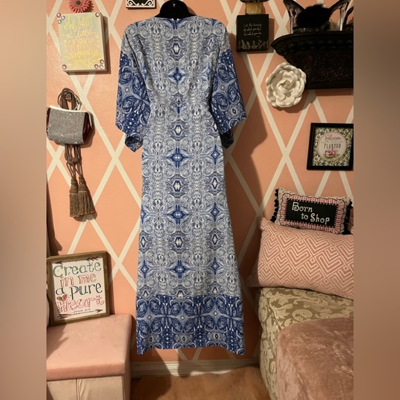 Chico’s Blue & White Maxi Dress - Picture 4 of 9